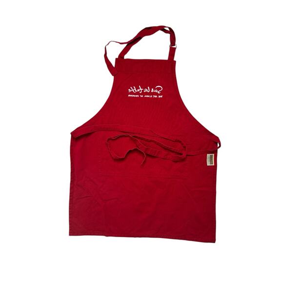 SUR LA TABLE Red Cooking Utensil Embroidered Kitchen Apron One Size Adult Cotton - Picture 4 of 7